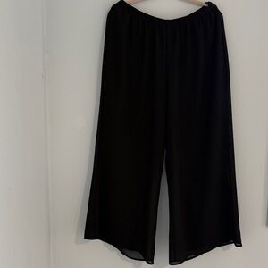 Dress Barn Collection Vintage Black Wide Leg Layered Pants SZ18W